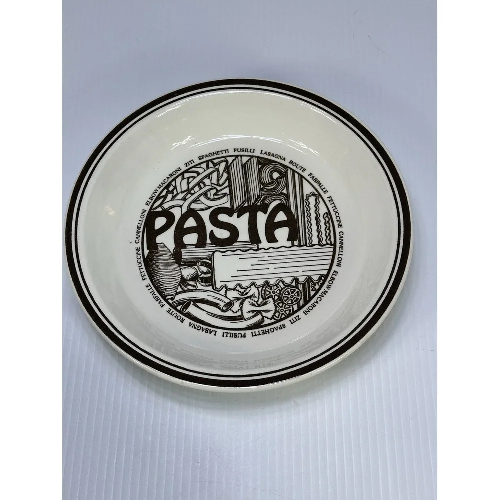 Vintage 1980s Pasta Pie Plate Baked Ziti Recipe on Back